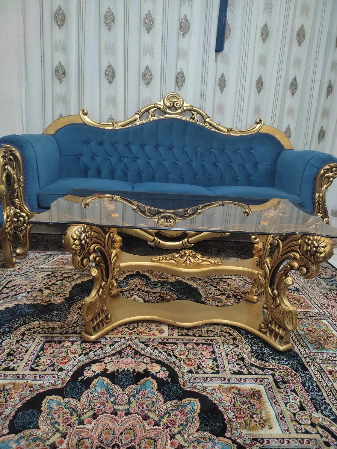 مبل کلاسیک استیل ۹نفره|مبلمان خانگی و میز عسلی|اسلامشهر, شهرک مهدیه|دیوار