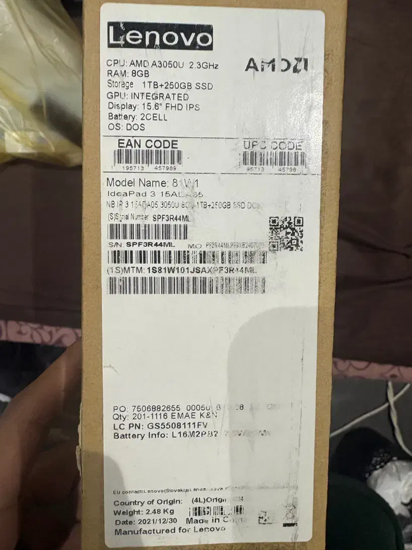 Lenovo IdeaPad 3 15ALC6 لپ تاپ لنوو|رایانه همراه|تهران, دولاب|دیوار