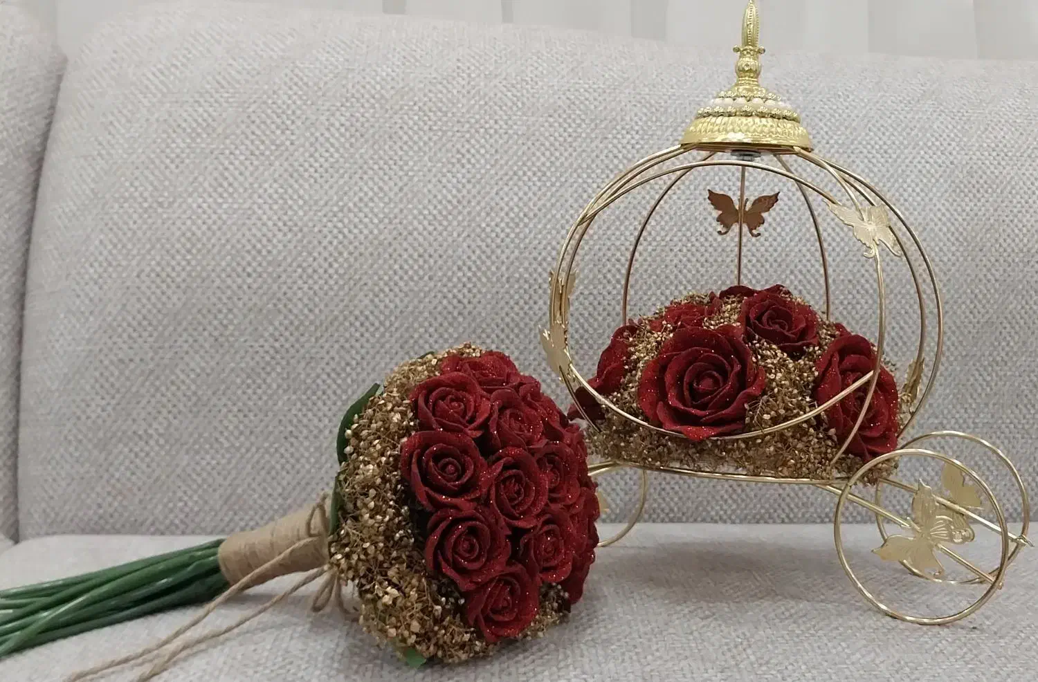 دسته گل و سبد حنا|گل مصنوعی|الیگودرز, |دیوار