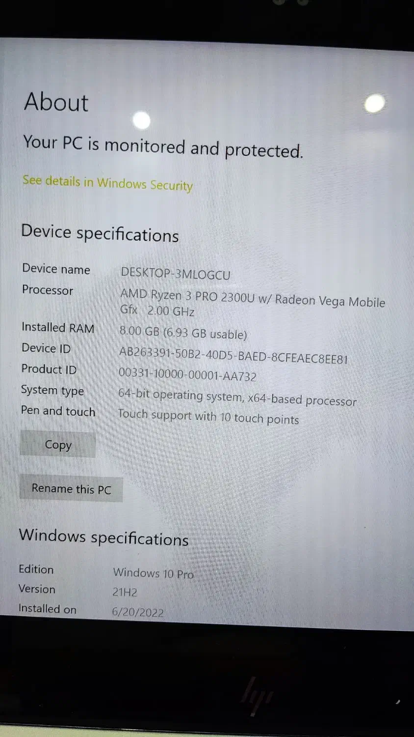 لپ تاپhpElitebook745 G5لمسی|رایانه همراه|رشت, عینک|دیوار