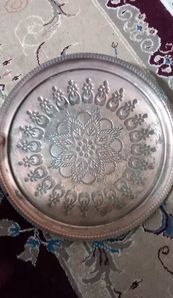 سینی مسی دکوری قدیمی|کلکسیون اشیاء عتیقه|برخوار, |دیوار