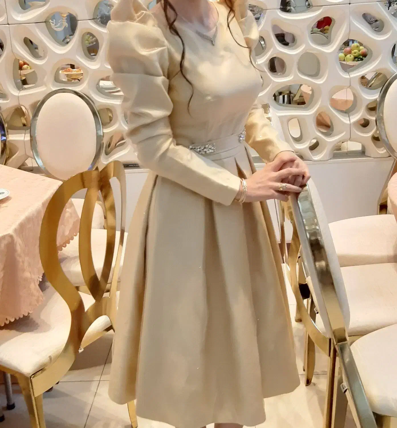 پیراهن مجلسی آستین پفی بسیار شیک .مزونی|لباس|تهران, مختاری|دیوار