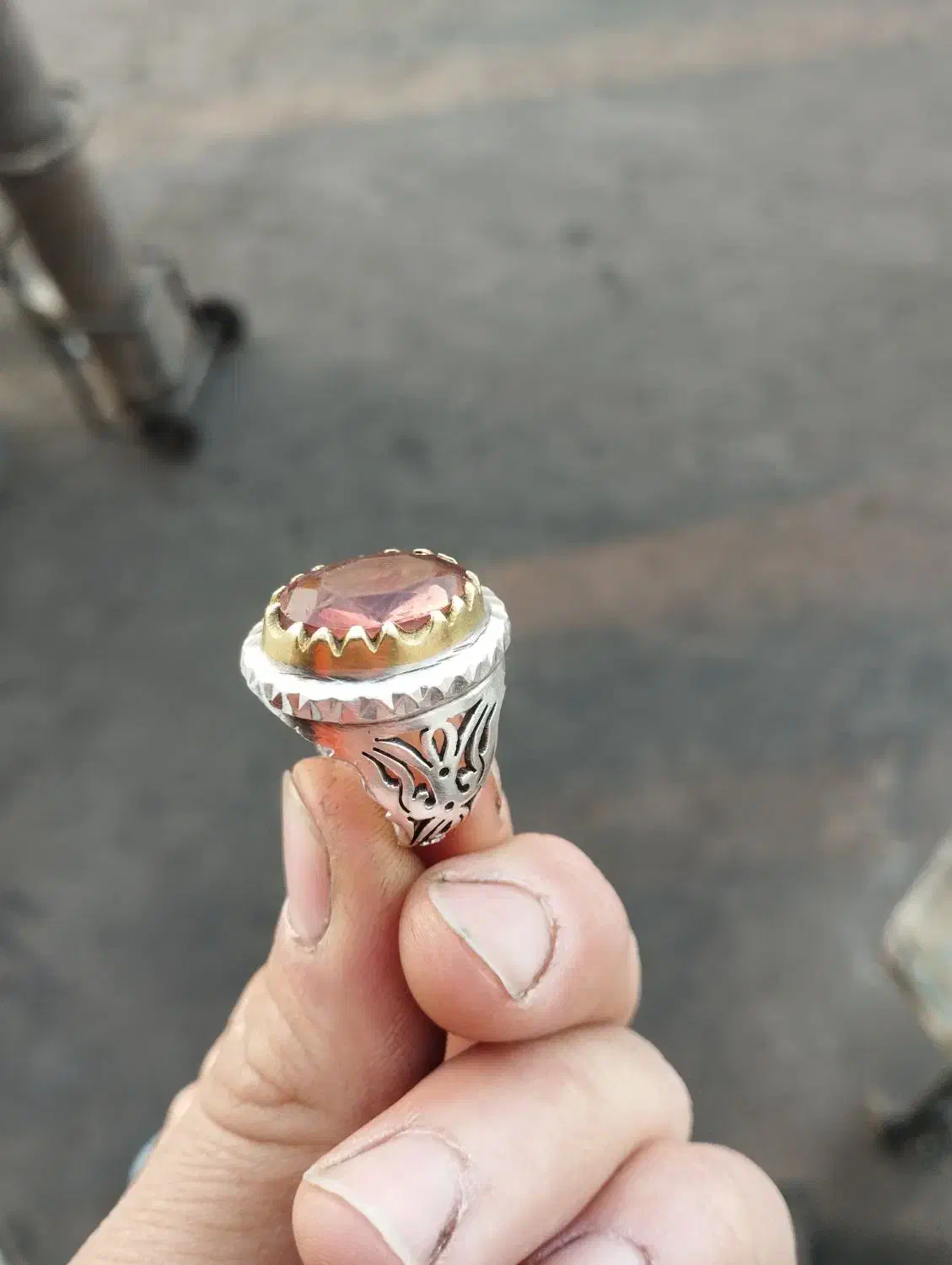 انگشتر توپاز و فیروزه|جواهرات|مشهد, انقلاب|دیوار