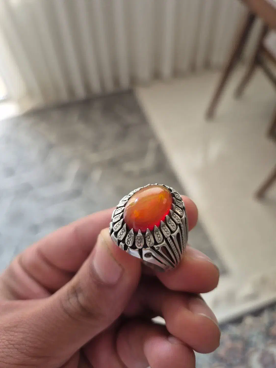 انگشتر اپال آتشین طبیعی|جواهرات|مشهد, بهارستان|دیوار