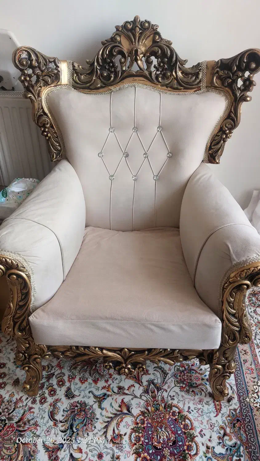 مبل سلطنتی 7نفره|مبلمان خانگی و میز عسلی|هشتگرد, فاز ۷ مهستان|دیوار