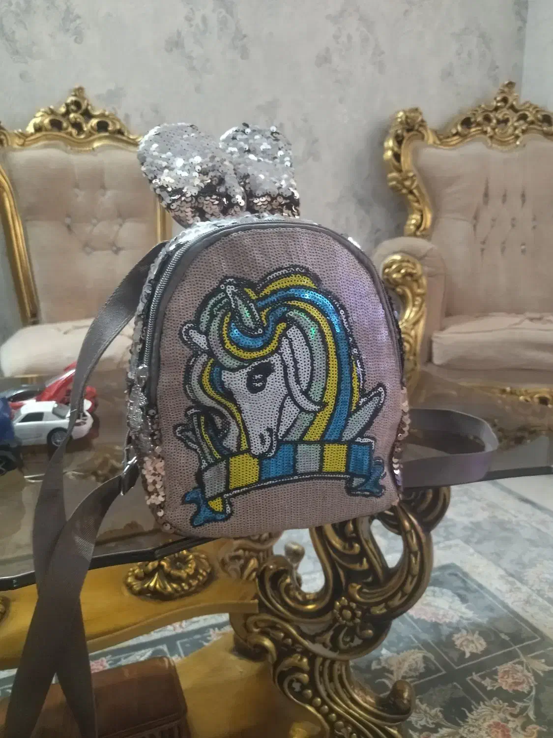 کیف پولکی ...کوله پشتی اسب شاخ دار|کیف، کفش، کمربند|چهاردانگه (تهران), |دیوار