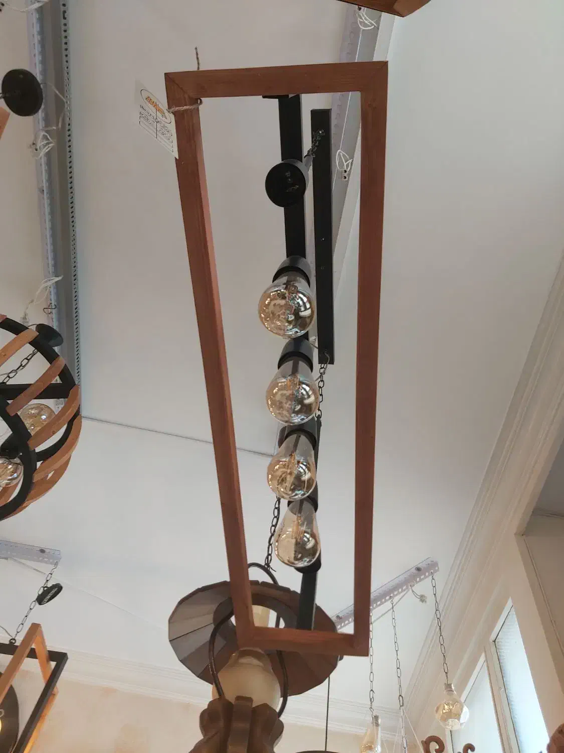 لاینر خطی ۶ شعله چوب روس فلز|لوستر و چراغ آویز|اصفهان, مصلی|دیوار