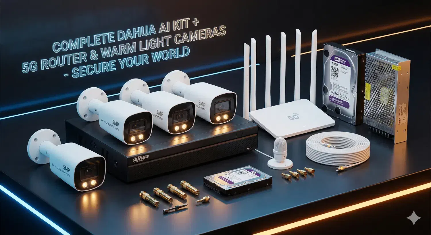 پک طلایی دوربین مداربسته داهوا + مودم سیمکارتی|دوربین مداربسته|آمل, |دیوار