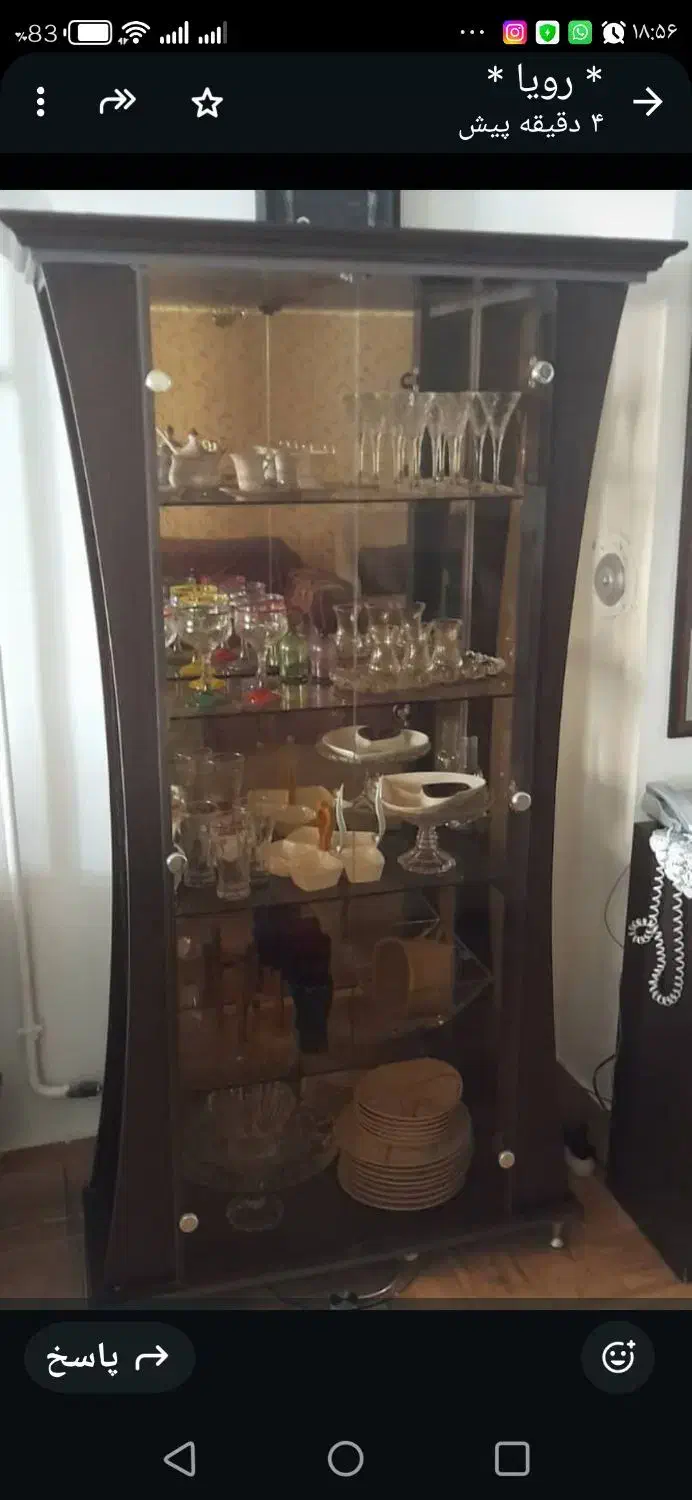 بوفه سالم وتمیز پشت آینه در حد نو|بوفه، ویترین، کنسول|رشت, دباغیان|دیوار