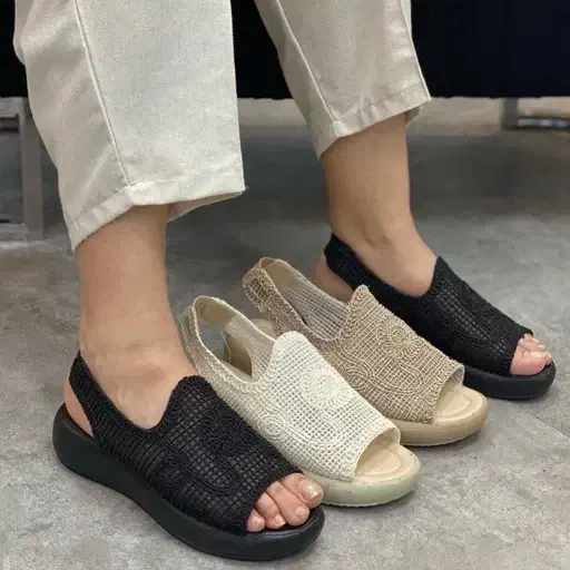 صندل مکرومه دخترانه ۳۷ تا ۴۰ در سه رنگ از تولیدی|کفش و لباس بچه|نیشابور, امام خمینی|دیوار