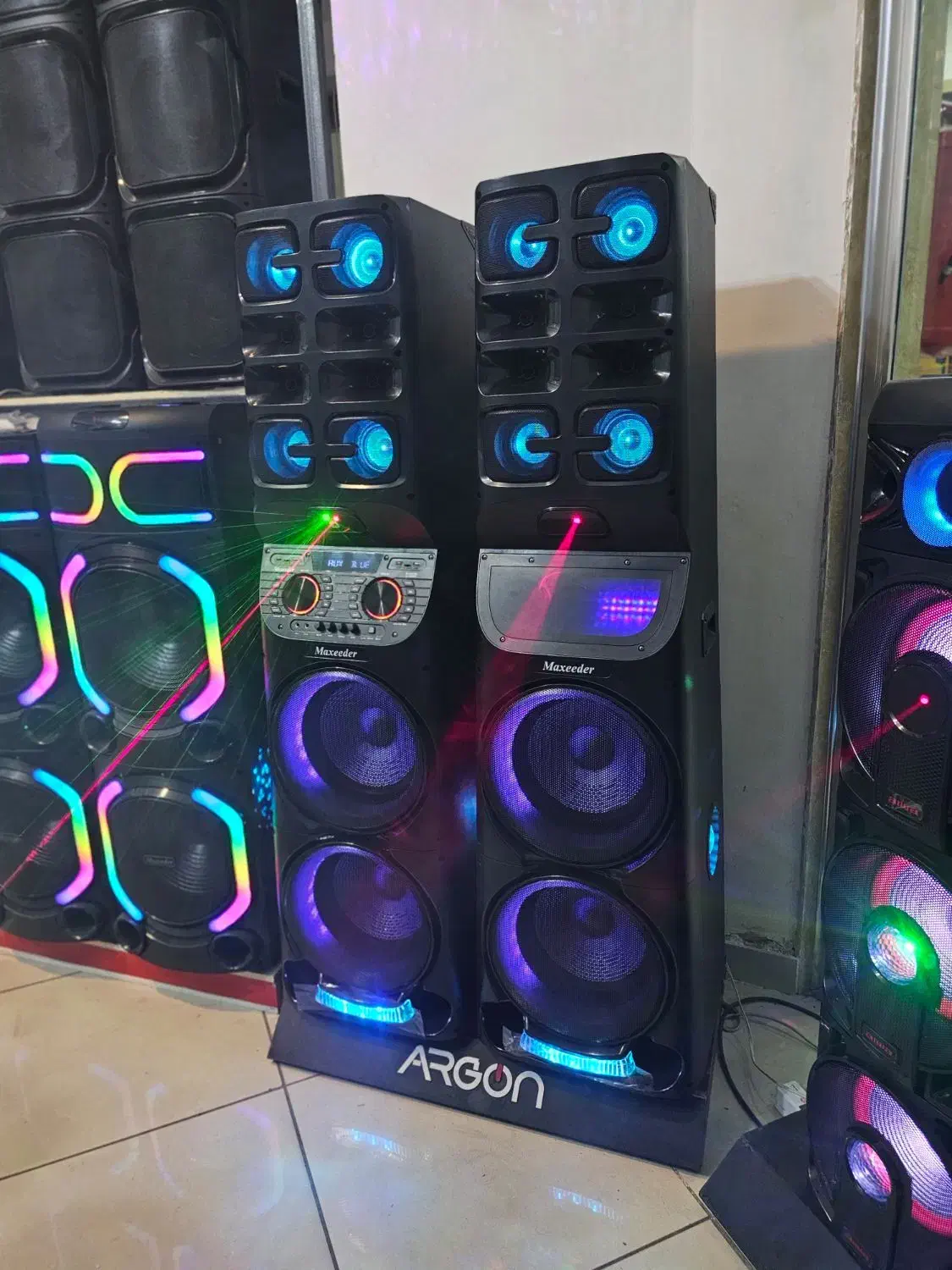 باند اسپیکر سیستم صوتی دودزا لیزری مکسیدر ۱۲ ماهه|سیستم صوتی خانگی|تبریز, |دیوار