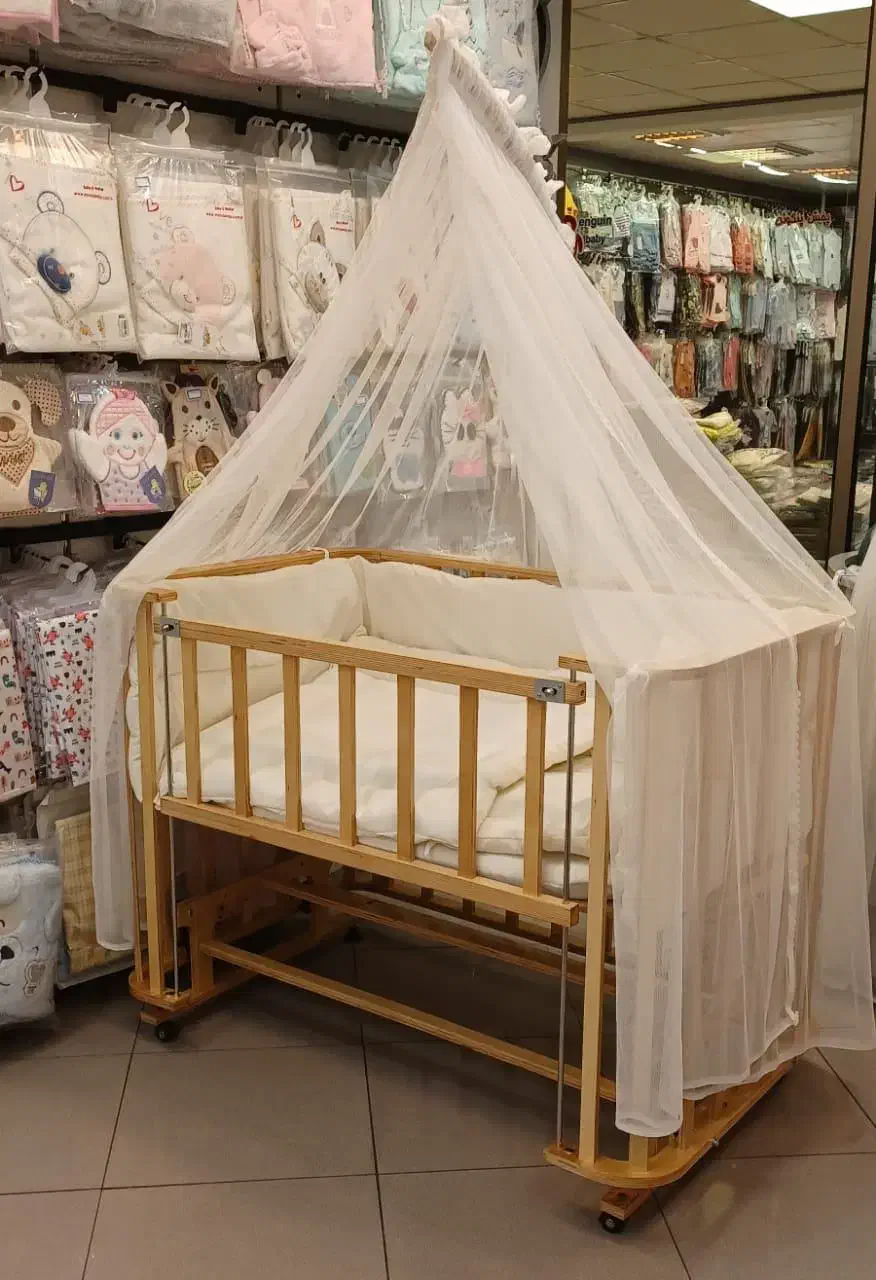 گهواره چوبی ترکیه ای آیبی بیبی.چوب روس|تخت و صندلی بچه|پردیس, فاز ۱۱|دیوار