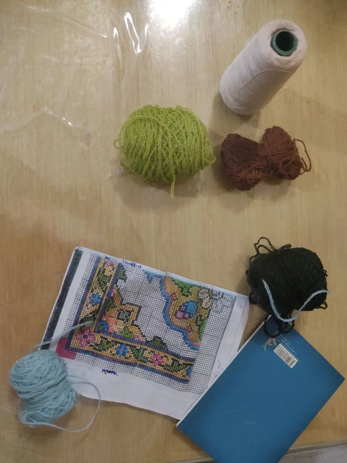 دار قالی با نخ و نقشه با دفعه، قیچی و قلاب و سیخ|لوازم خیاطی و بافتنی|تهران, حشمتیه|دیوار