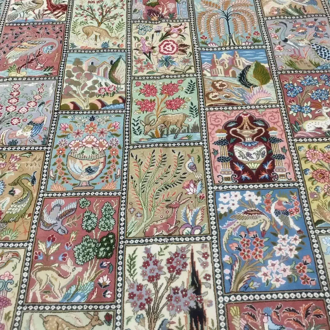 جفت 12متری دستباف طرح خشتی|فرش|کاشمر, |دیوار