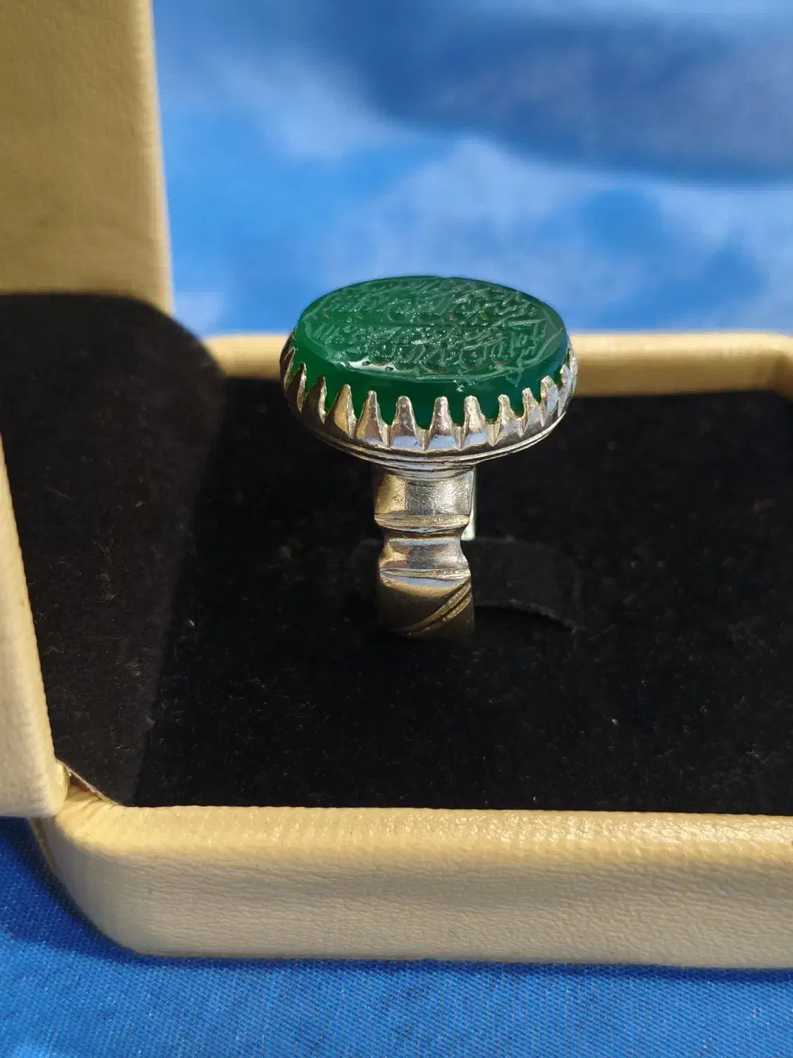 انگشتر عقیق سبز(خراسانی)|جواهرات|یزد, |دیوار