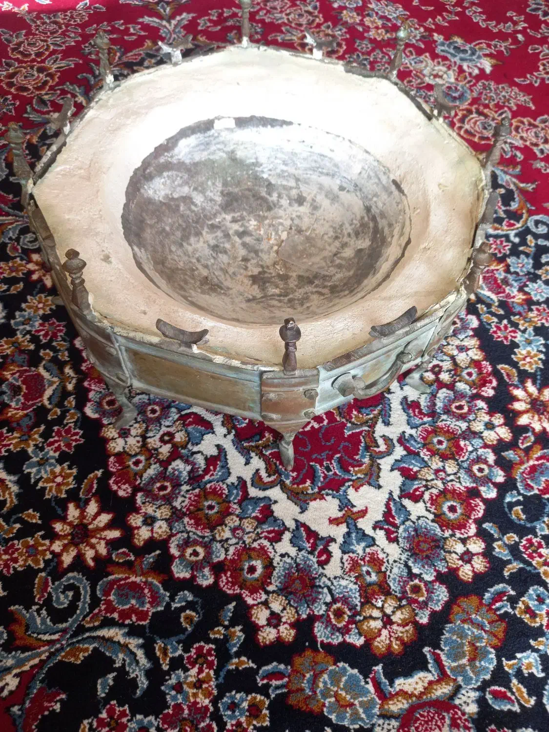 منقل قدیمی برنجی سماور|کلکسیون اشیاء عتیقه|خمینی‌شهر, |دیوار
