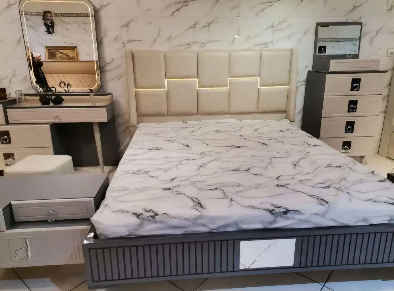 سرویس خواب ۲ نفره|تخت و سرویس خواب|باقرشهر, |دیوار