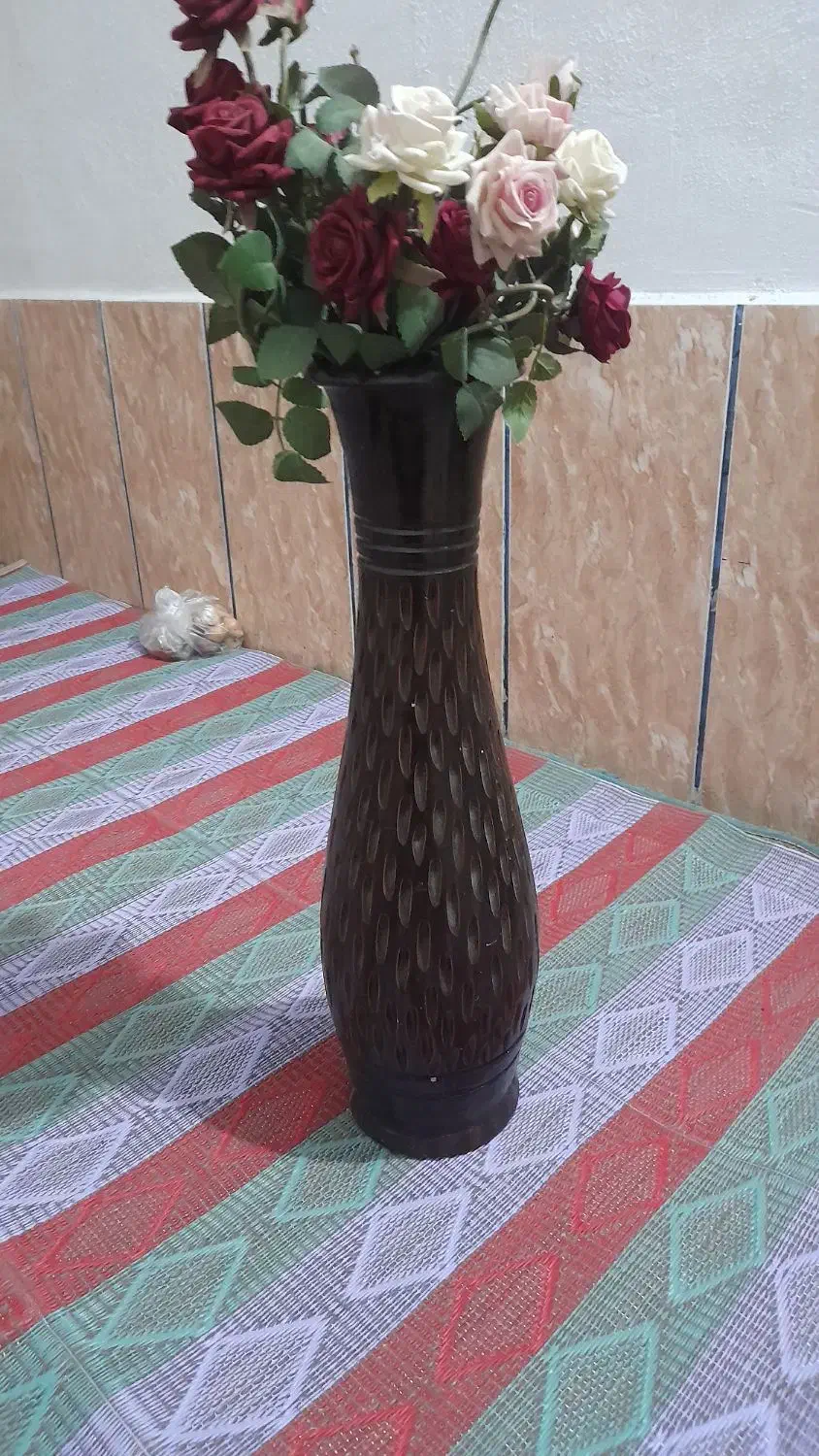 گلدان چوبی جنگلی منبت کاری شده|صنایع دستی و سایر لوازم تزئینی|اسالم, |دیوار