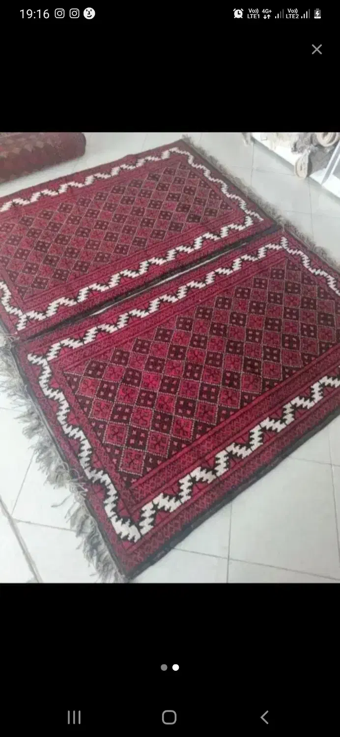 جفت قالیچه های نو و پانخورده ترکمن لاکی|فرش|تهران, دردشت|دیوار