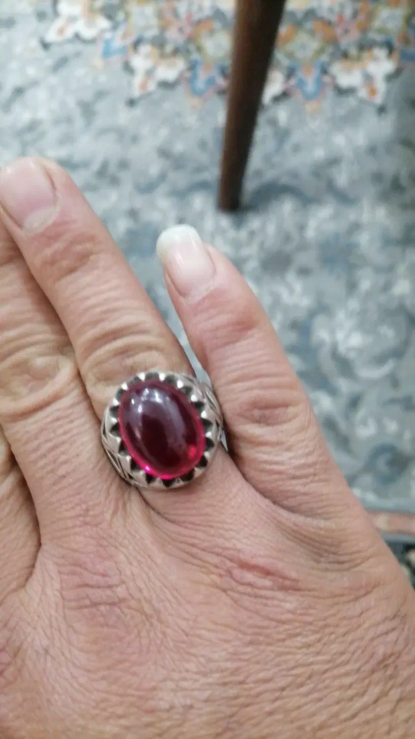 انگشتر نقره یاقوت|جواهرات|دزفول, |دیوار