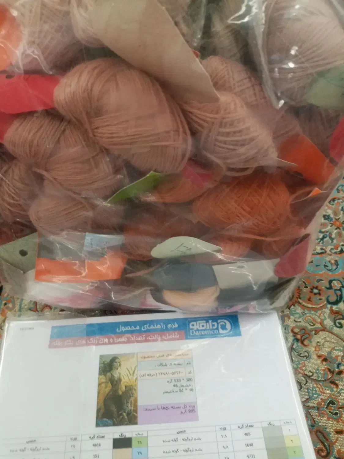 نخ‌ونقشه‌تابلو‌فرش‌بیشه‌پلنگان|تابلو فرش|همدان, |دیوار