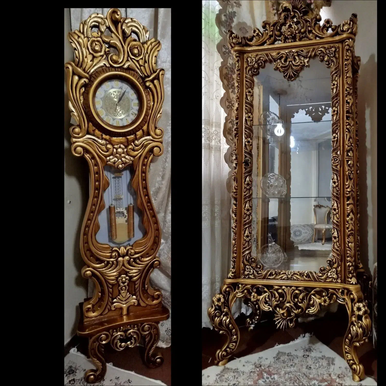 بوفه و ساعت چوبی|بوفه، ویترین، کنسول|پاکدشت, خاتون آباد|دیوار