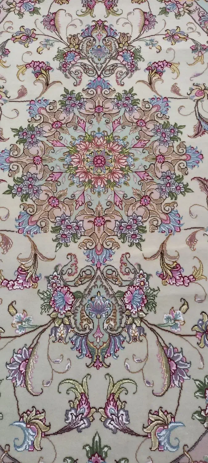 قالیچه دستبافت بیضی (۱/۵×۲) رج ۵۰ بافت تبریز|فرش|تبریز, |دیوار