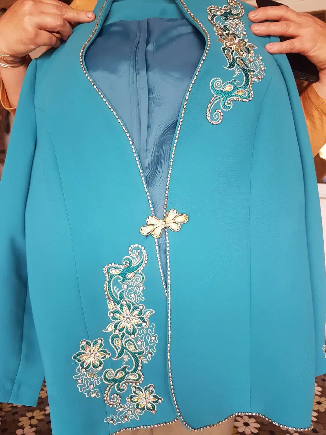 کت زنانه ابی فیروزه ای|لباس|لولمان, |دیوار