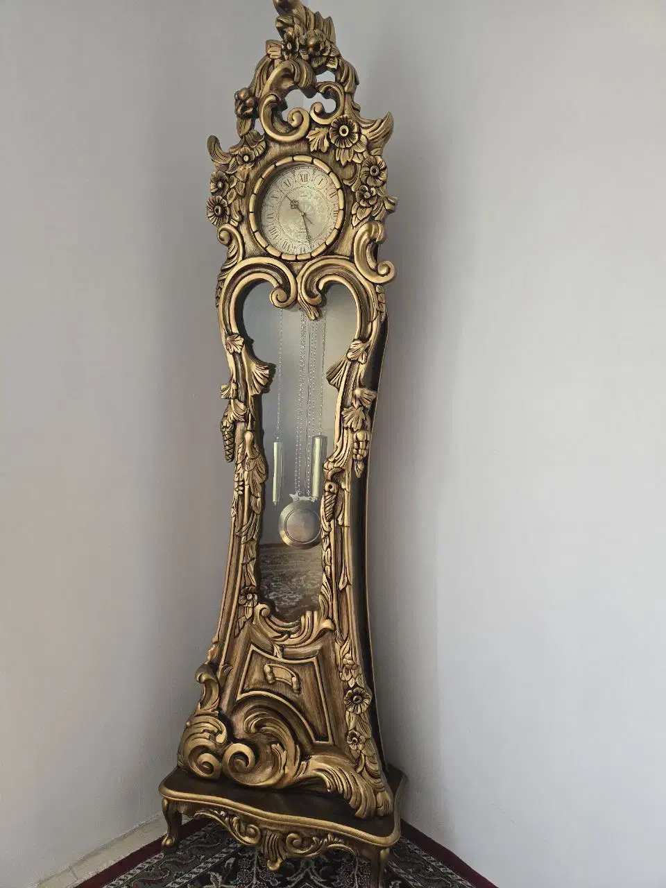 ساعت چوبی ایستاده طلایی صندلی آرامش یاراک|ساعت دیواری و تزئینی|مشهد, سید رضی|دیوار