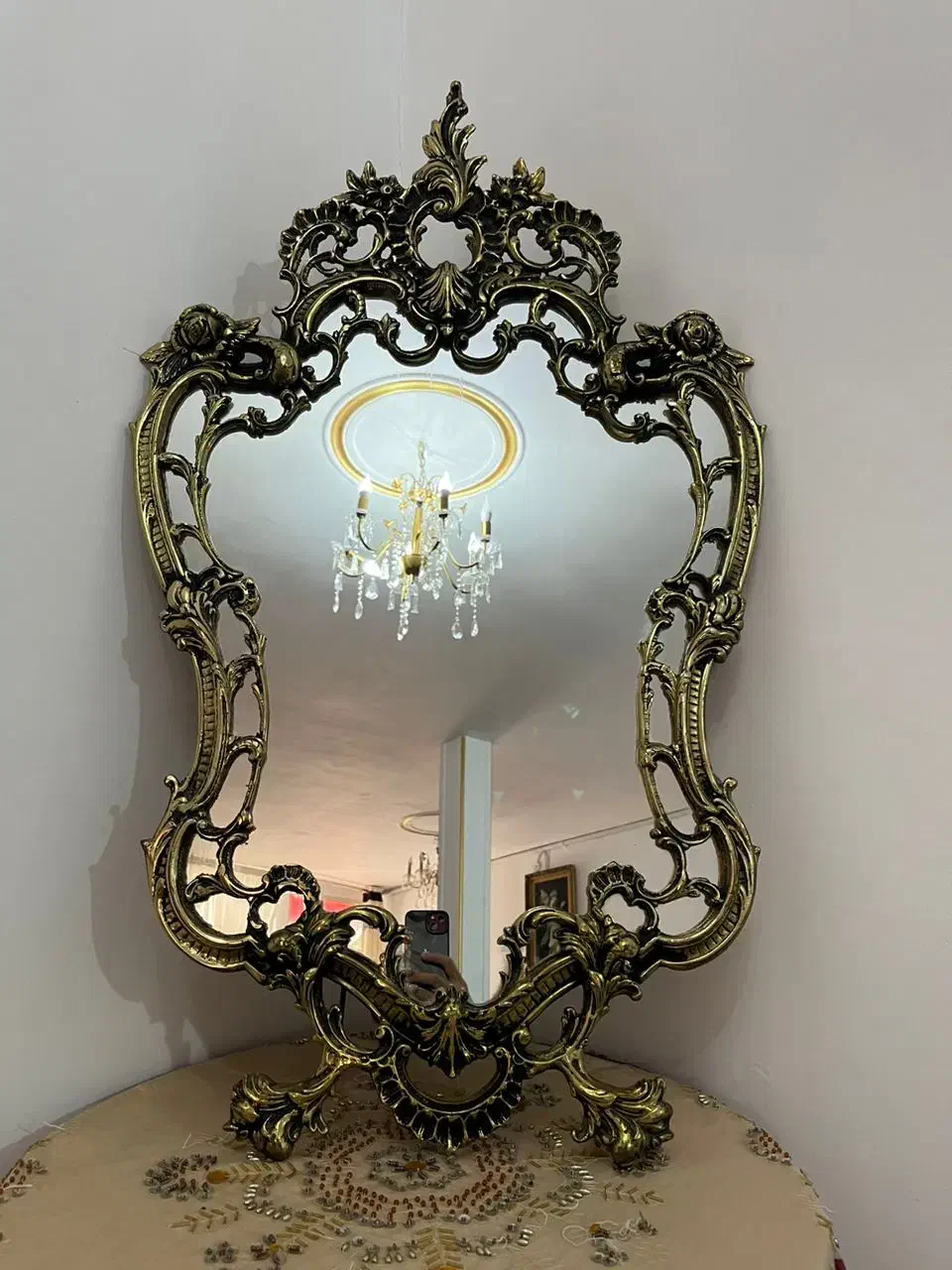 آینه و شعمدان قدیمی برنز|آینه|تهران, جوادیه|دیوار