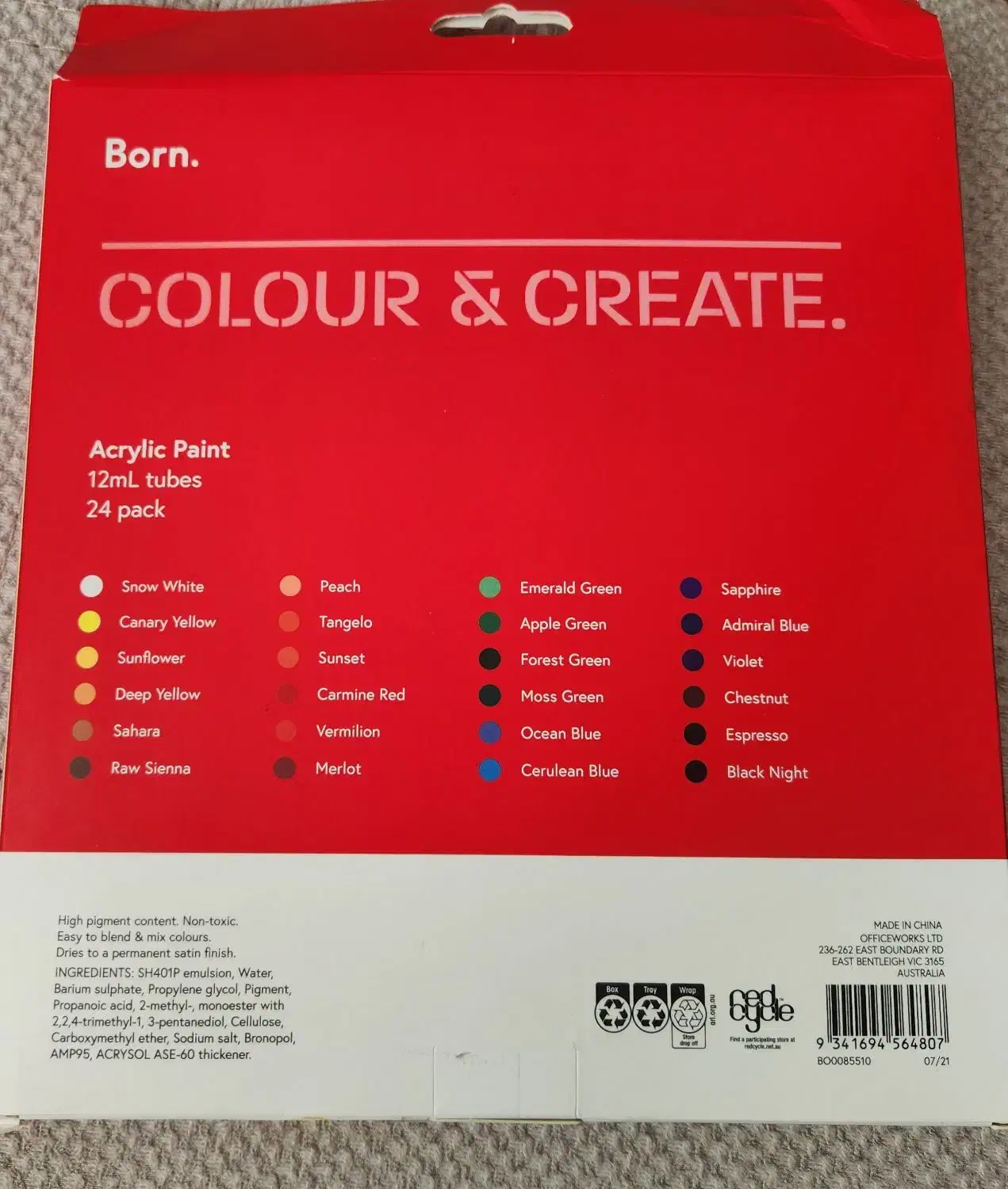 ست رنگ و قلم‌مو اکریلیک وارداتی از استرالیا|لوازم التحریر|پردیس, فاز ۸|دیوار