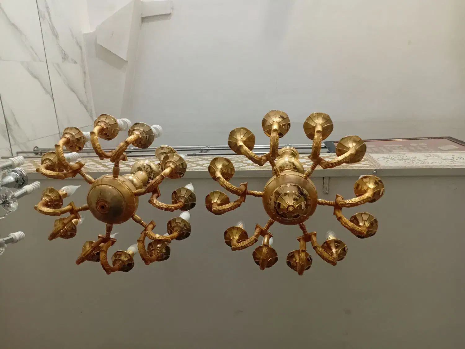 خرید وفروش لوسترهای آبکاری وطلایی فردیس مارلیک|لوستر و چراغ آویز|فردیس, شهرک سپاه|دیوار