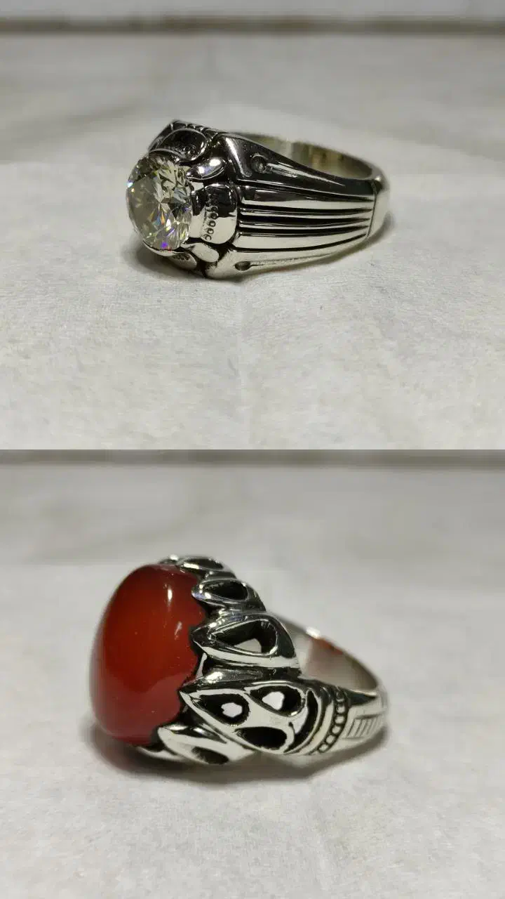 انگشتر موزانایت و عقیق|جواهرات|زنجان, |دیوار