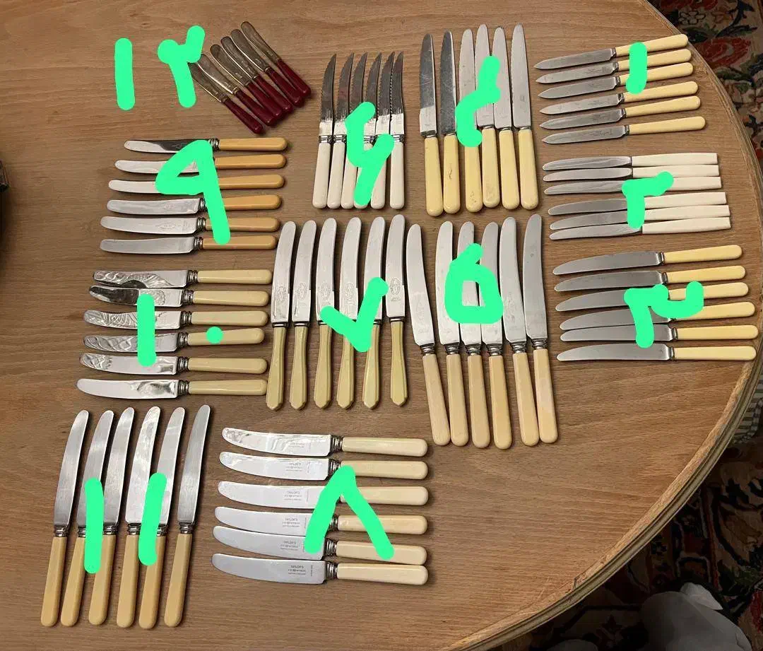 ست های ۶ تایی کارد استیل و دسته سلولویید انگلیسی|ظروف سرو و پذیرایی|تهران, امانیه|دیوار