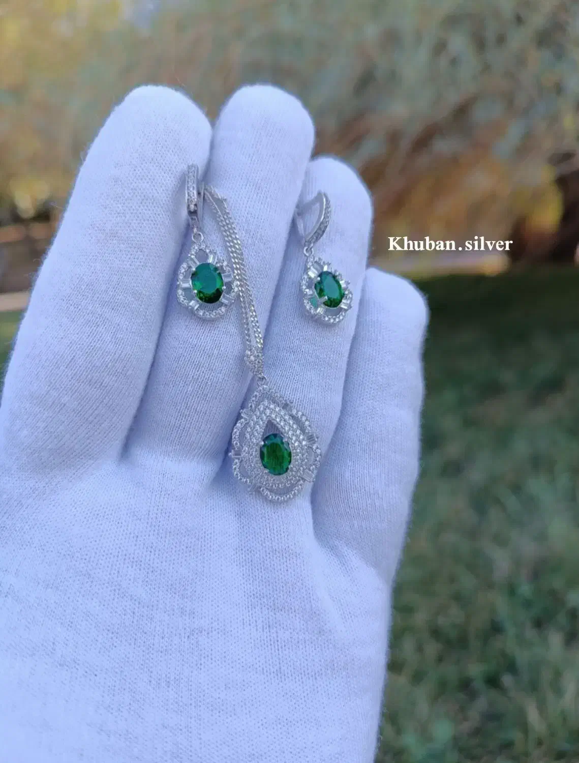 نیم ست تمام نقره مدل سلطنتی|جواهرات|ارومیه, |دیوار