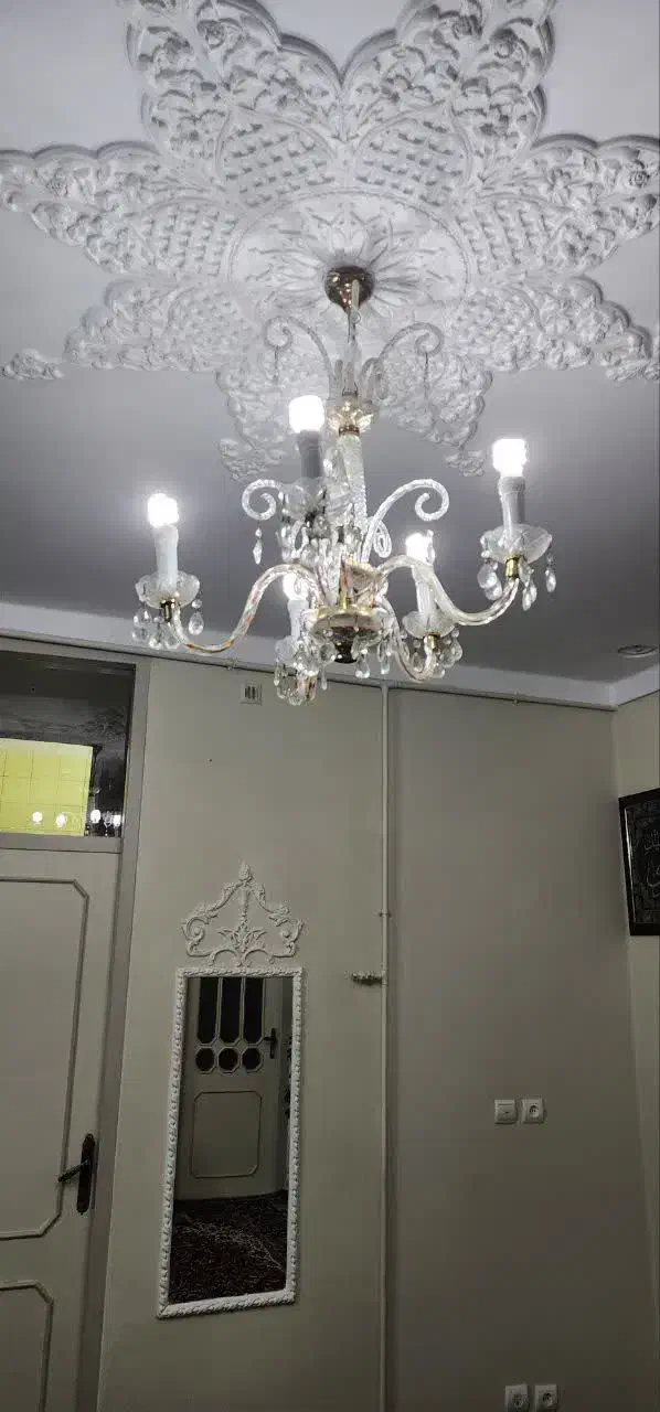 لوستر قدیمی ۵ شاخه سالم|لوستر و چراغ آویز|زنجان, |دیوار