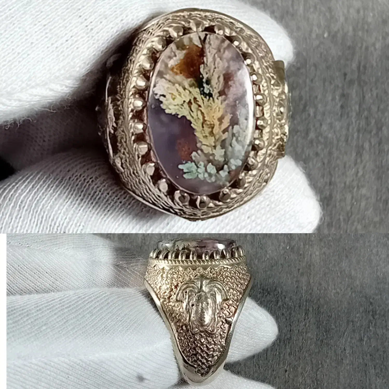 انگشتر عقیق شجر هفت رنگ|جواهرات|بم, |دیوار