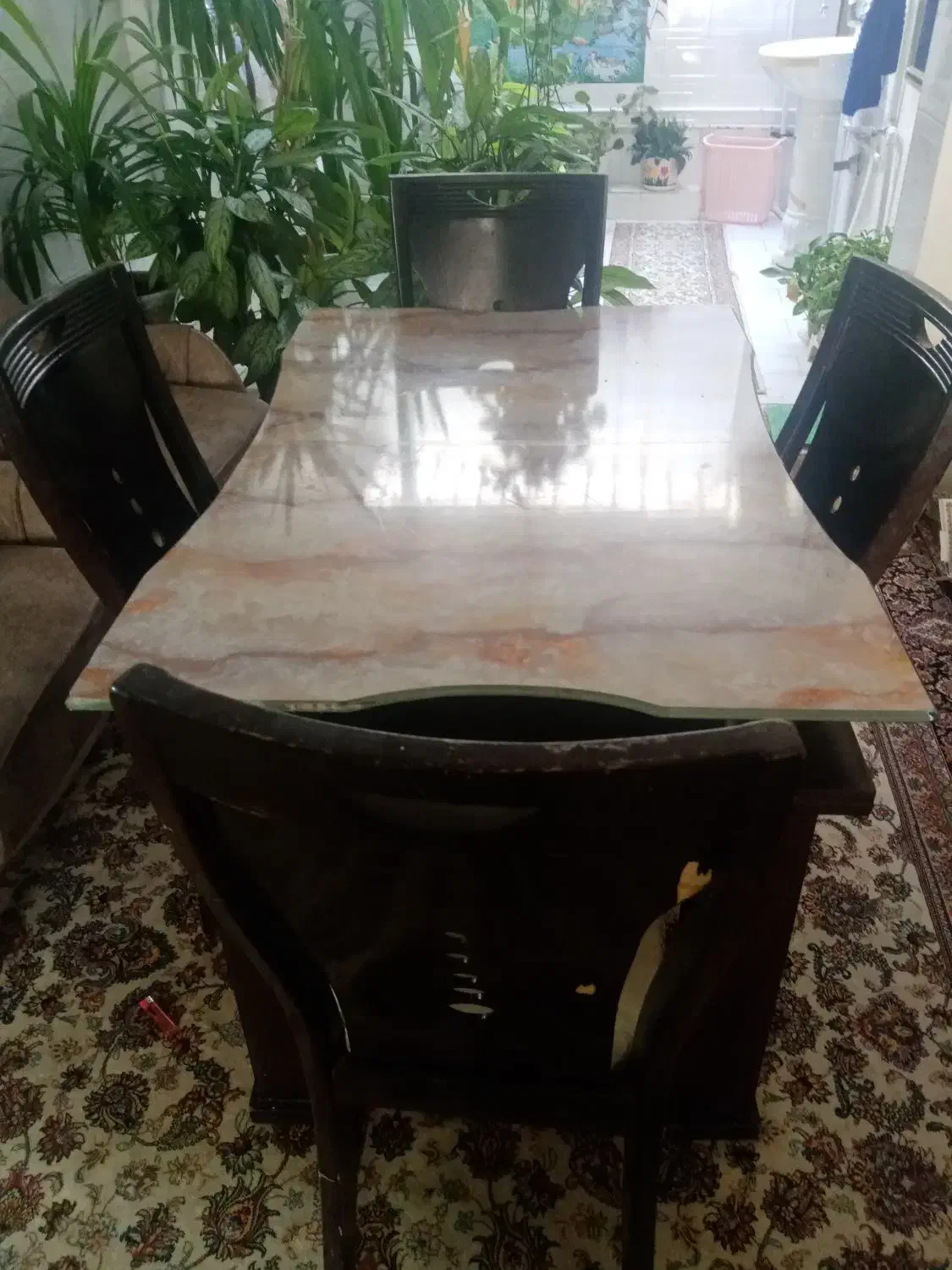 میز نهار خوری محکم و چوبی شیک و تمیز|میز و صندلی غذاخوری|ایذه, |دیوار