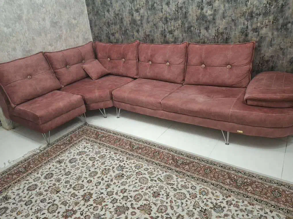 مبل ال 6 نفره با پایه فلزی|مبلمان خانگی و میز عسلی|اهواز, شهرک نفت|دیوار