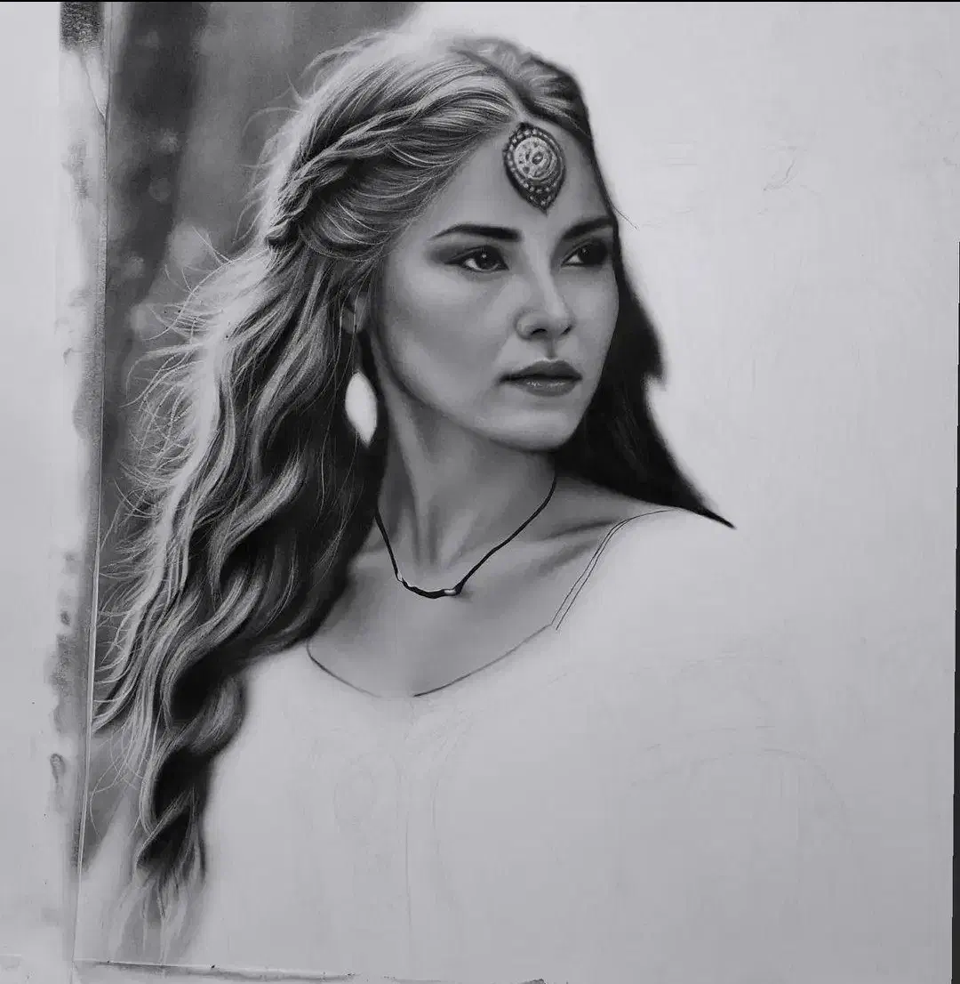 چهره سیاهقلم|تابلو، نقاشی، عکس|بندرعباس, |دیوار