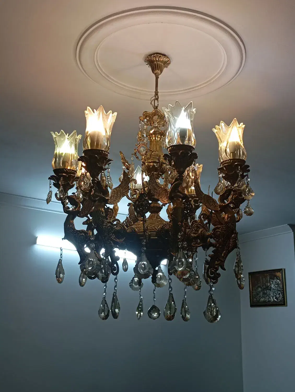 لوستر برنز|لوستر و چراغ آویز|کهریزک, |دیوار