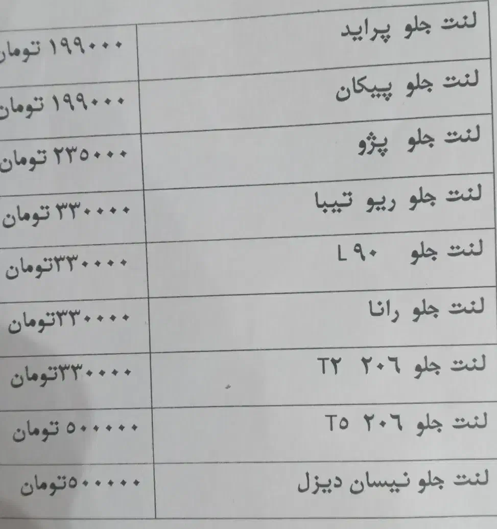 لنت|قطعات یدکی و لوازم جانبی|تهران, بهارستان|دیوار