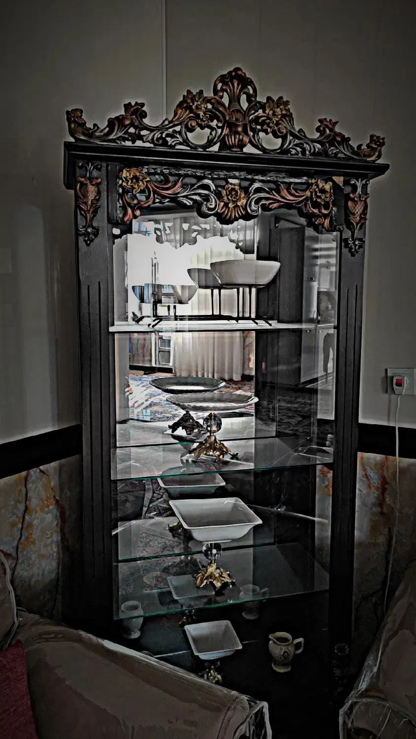 بوفه چوبی|بوفه، ویترین، کنسول|اسلامآباد غرب, |دیوار