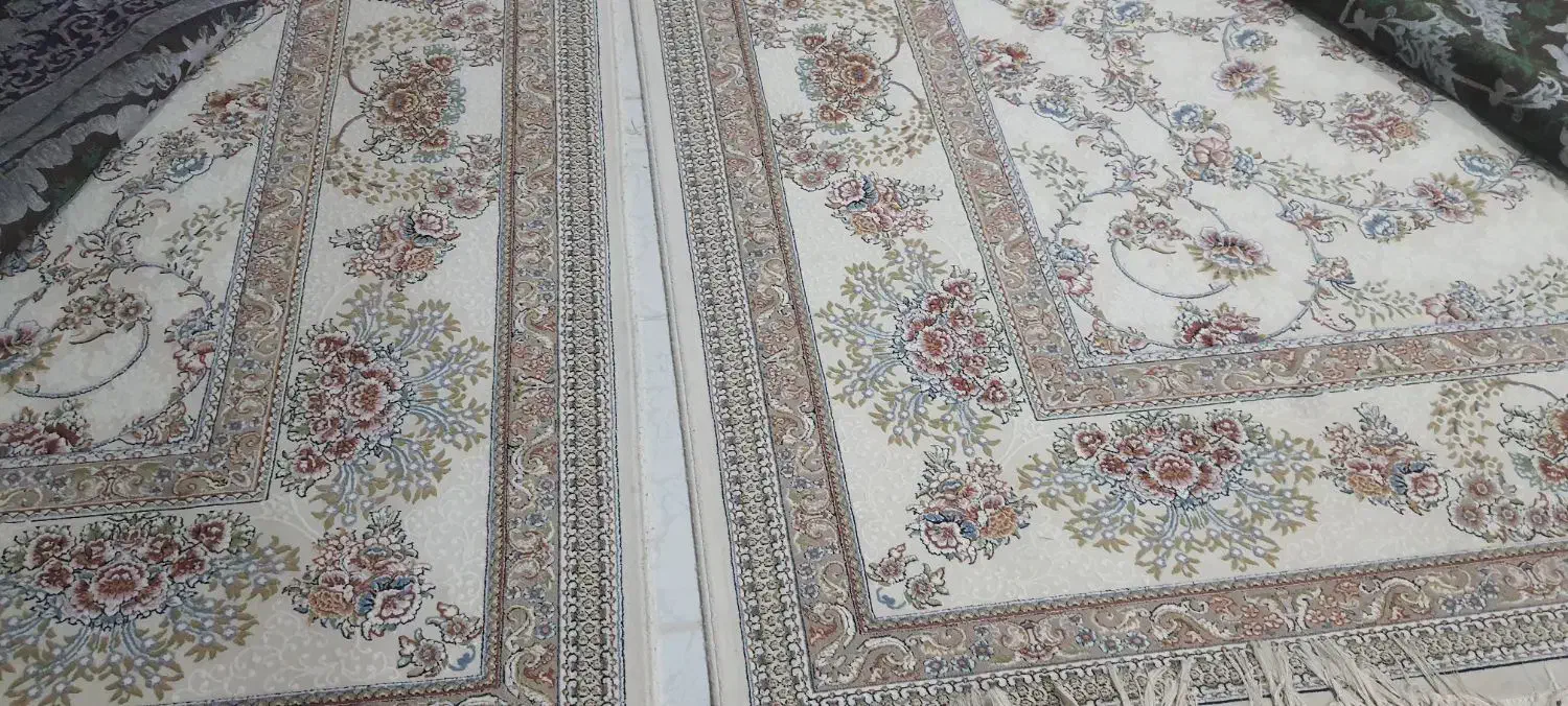 ۲ عدد فرش ۱۲ متری گل برجسته تمام نخ اکرولیک درجه ۱|فرش|یزد, |دیوار
