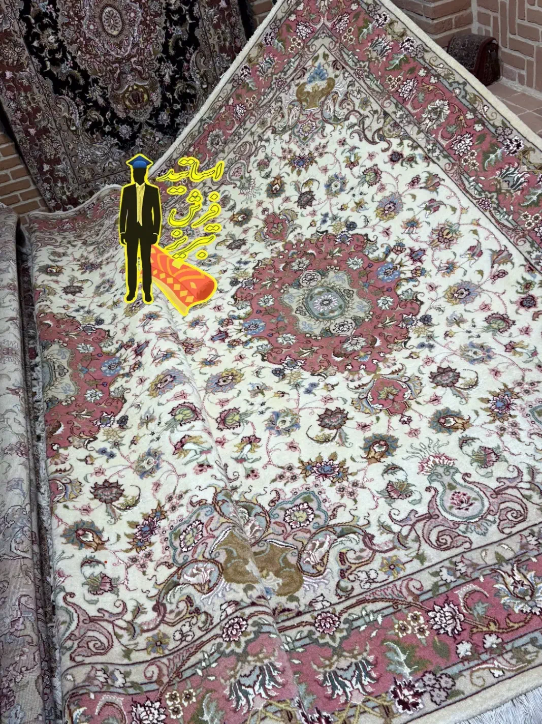 فرش جفت۶متر کریمیقلم درحدنو (اقساطبدون بهره)|فرش|تبریز, |دیوار