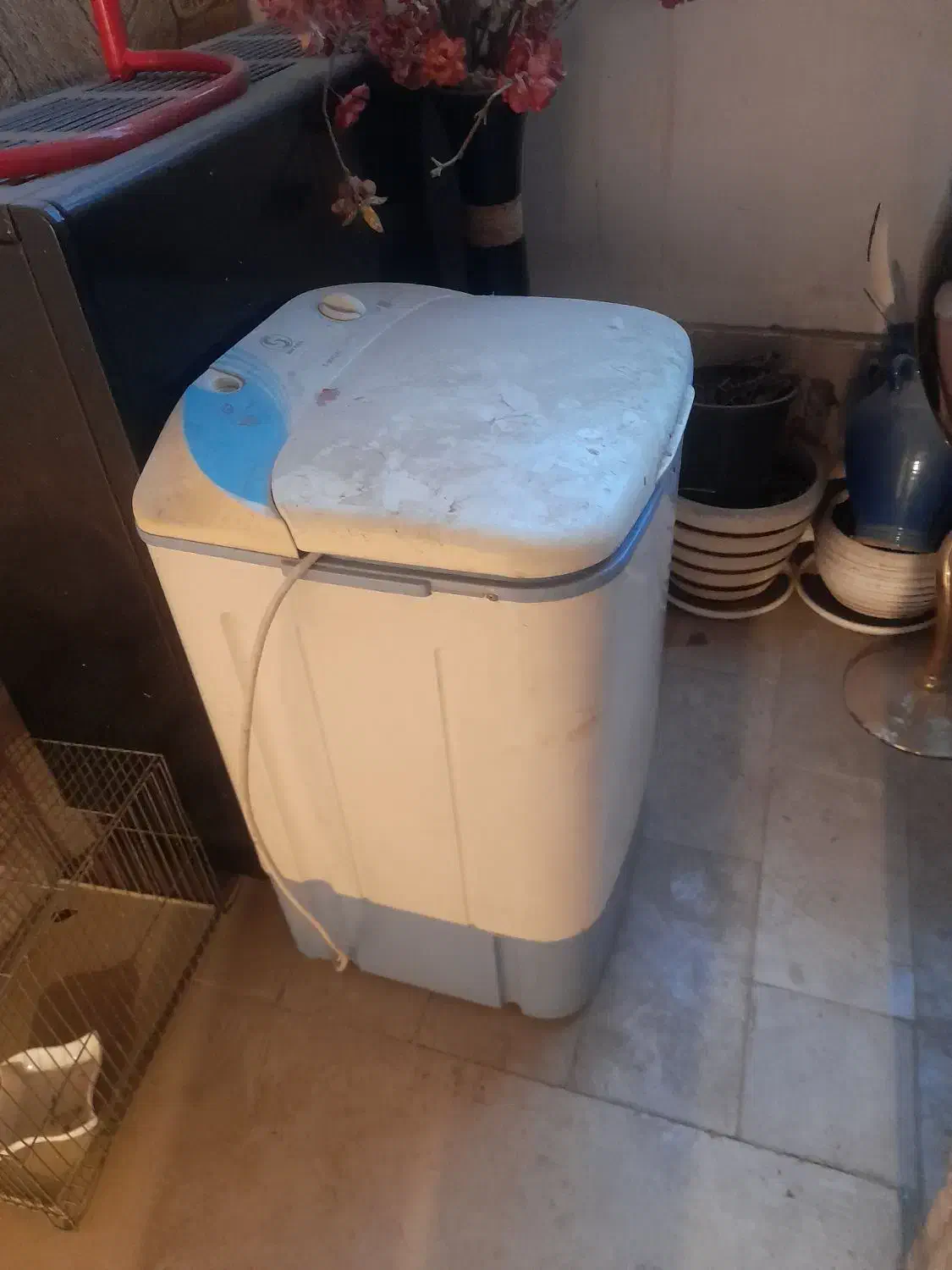 کهنه شور لباسشویی یه قلو سالم و بدون تعمیر|ماشین لباسشویی و خشک‌کن لباس|بومهن, |دیوار