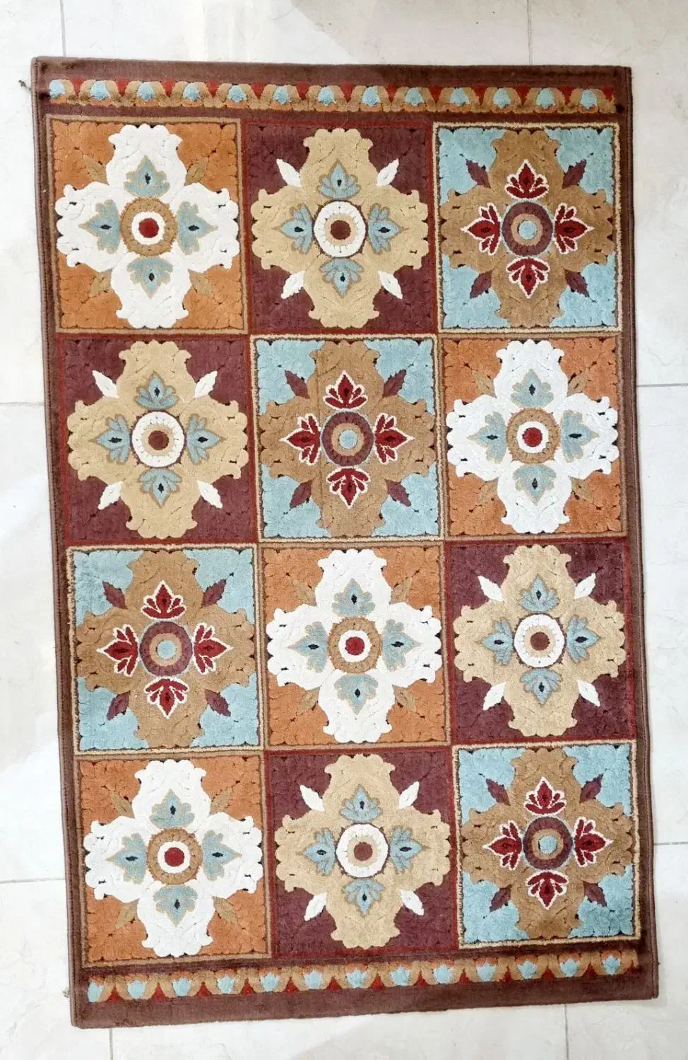 دو تخته قالیچه 1 متری طرح کاشی دو قلو|فرش|لاهیجان, مهرگان|دیوار