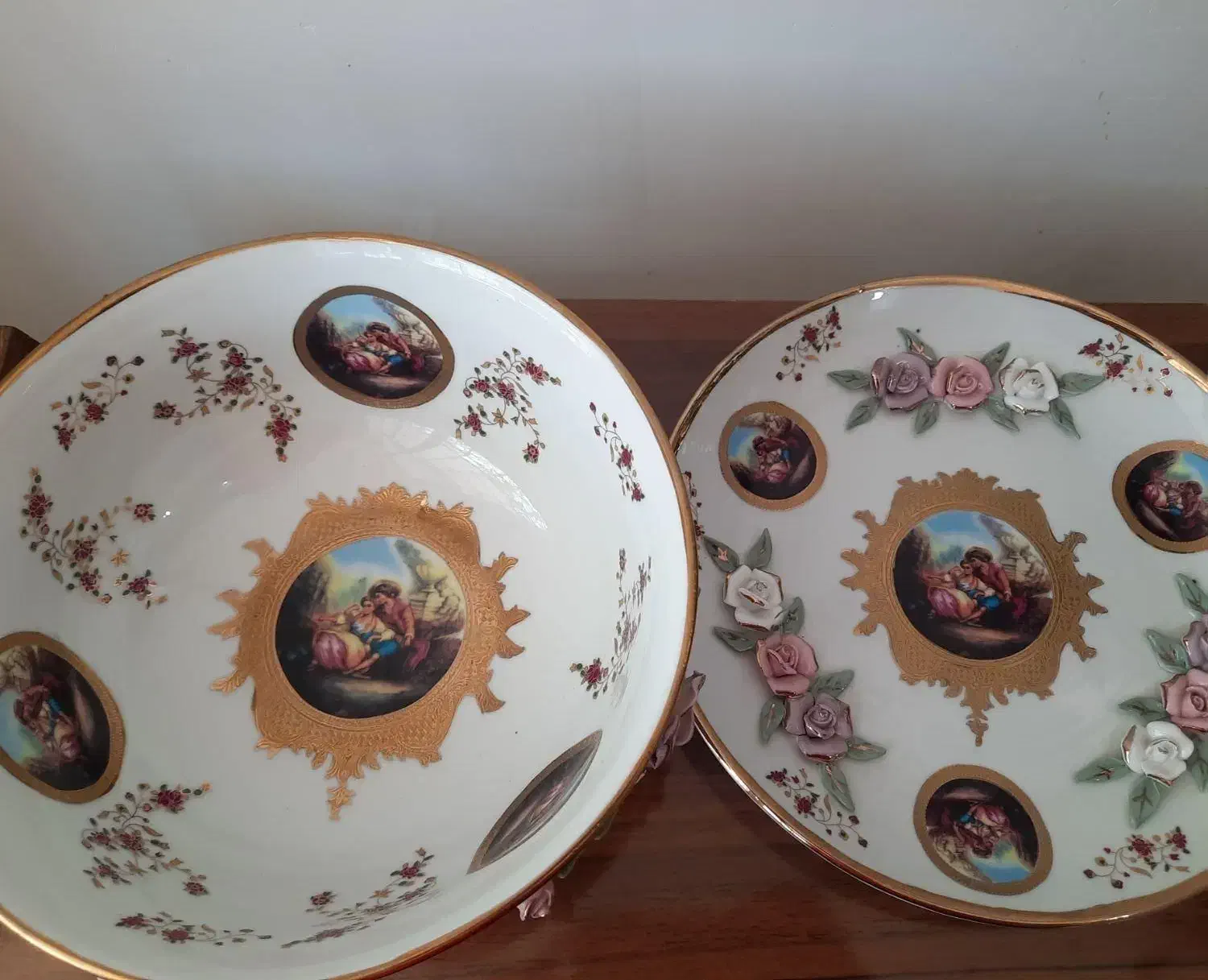 کاسه وبشقاب گل برجسته|صنایع دستی و سایر لوازم تزئینی|مبارکه, |دیوار