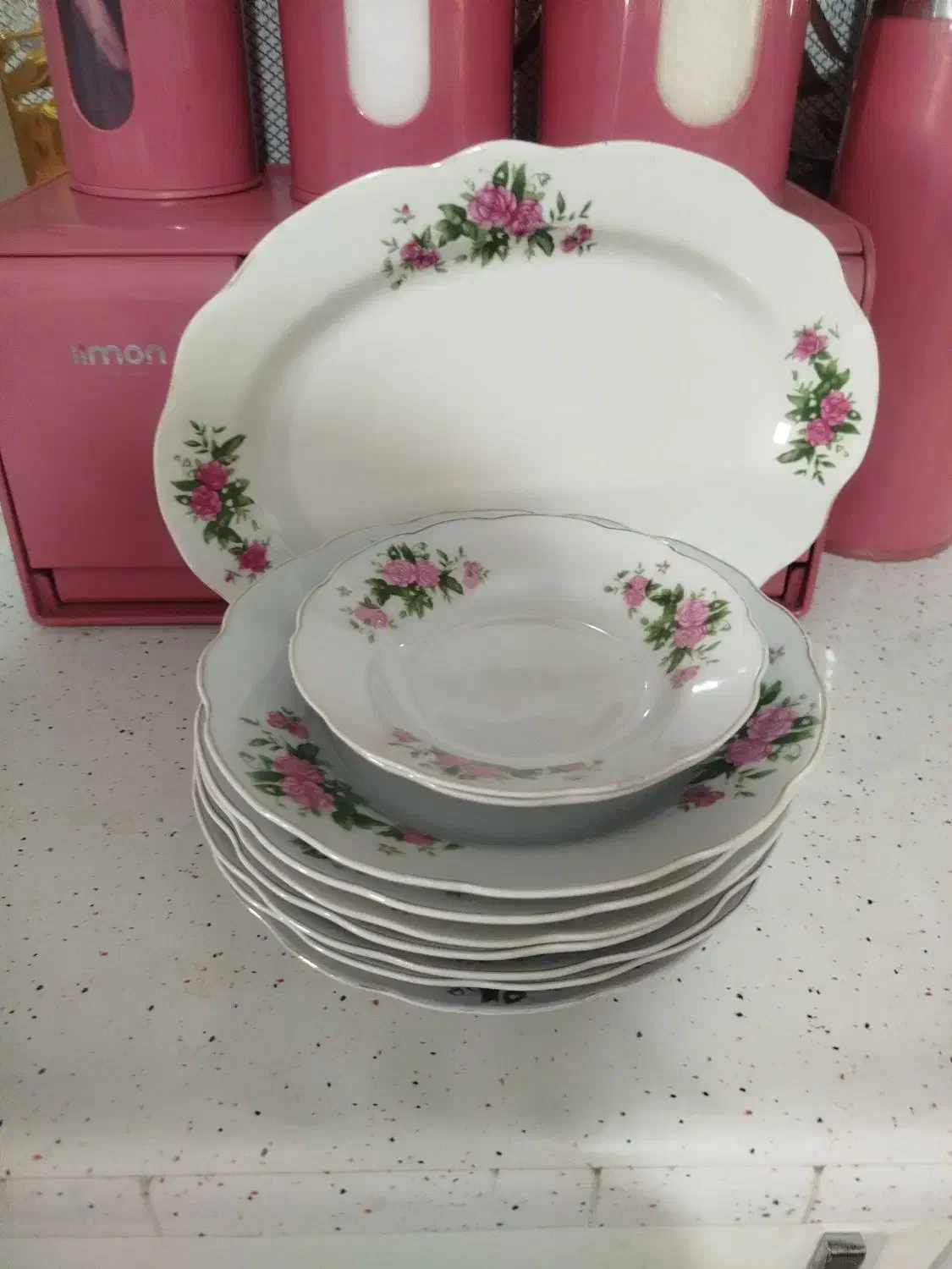 ظروف گل سرخی قوری چینی|ظروف سرو و پذیرایی|کرج, حصارک بالا|دیوار