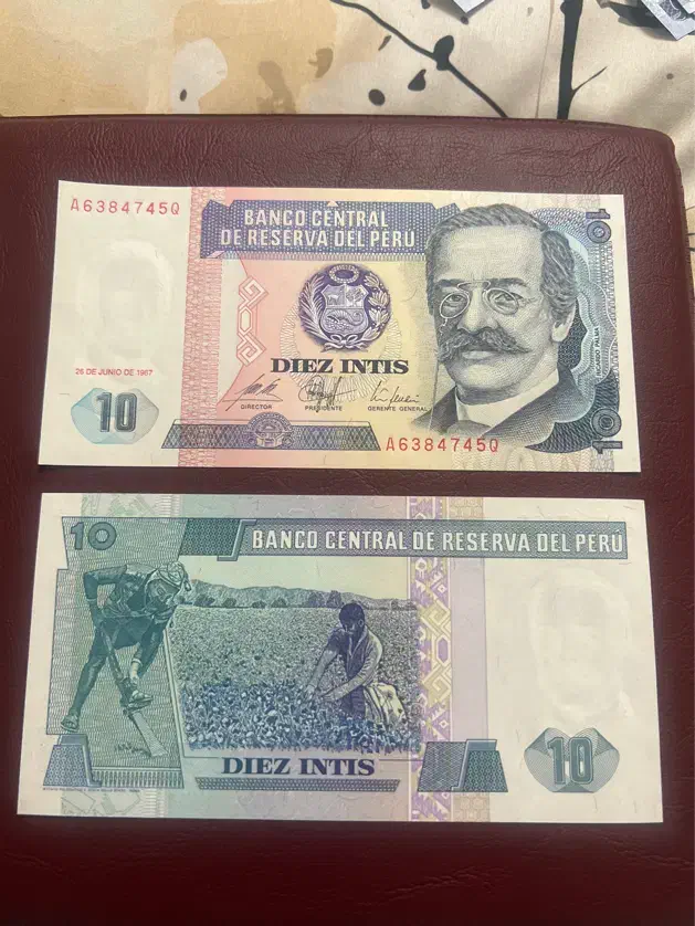 اسکناس ۱۰ اینتیس کشور پرو|کلکسیون سکه، تمبر، اسکناس|اراک, |دیوار